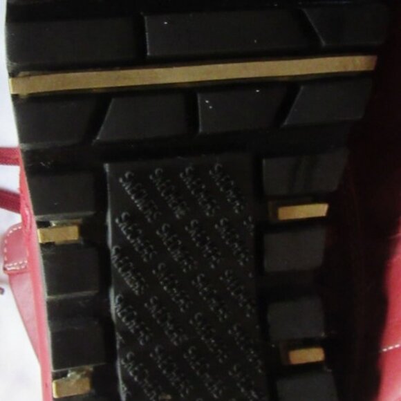 Sketchers Red Leather Women's Lace Up Ankle Boots, Size 7  F228 - Picture 4 of 8